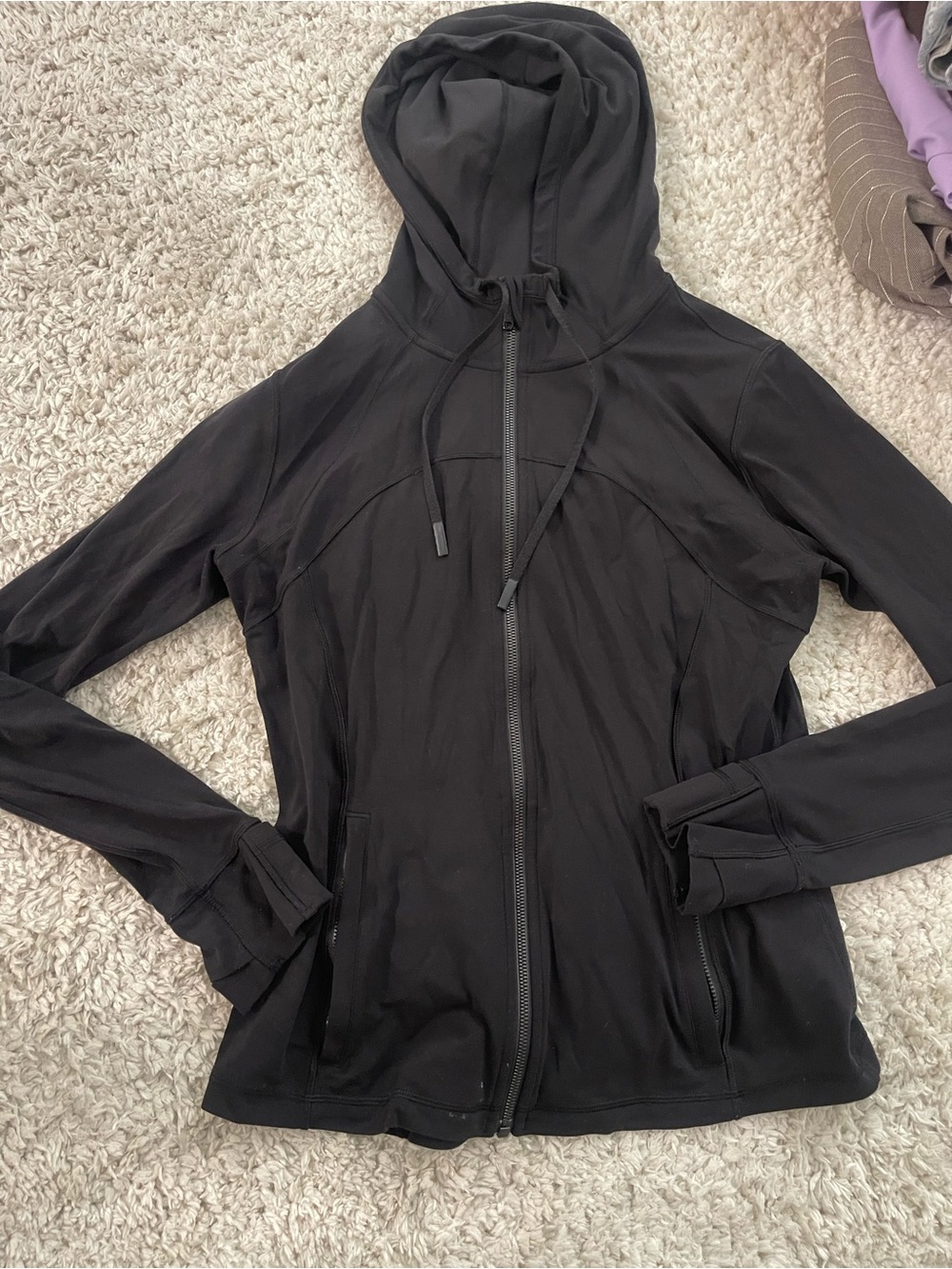 lululemon athletica Black Full-Zip Hooded define jacket